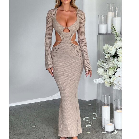 babyboo Dresses & Skirts - Babyboo Knitted Maxi Long Sleeve Dress